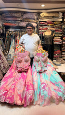 Turquoise Floral Lehenga