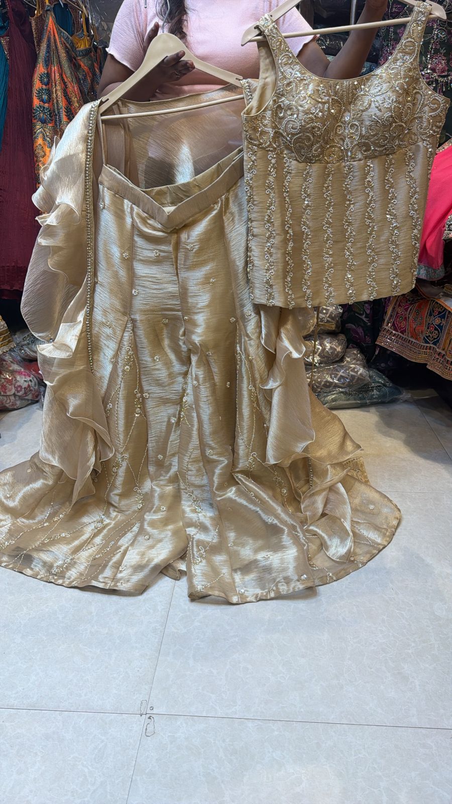 Long Sharara Cord set