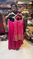 Pure Crape Bandhni Sharara Suit