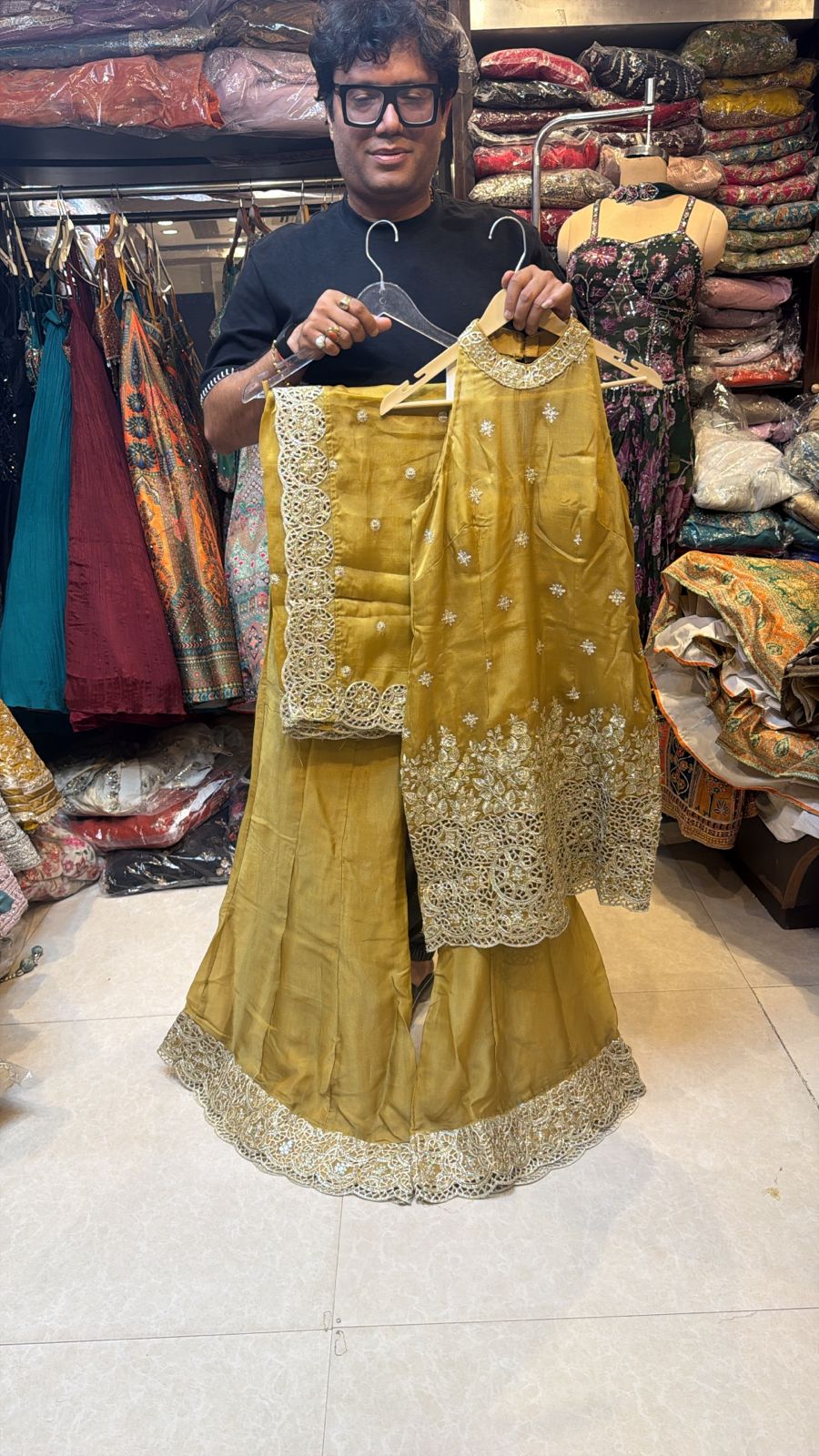 Pure Shimri Fabric Sharara Suit