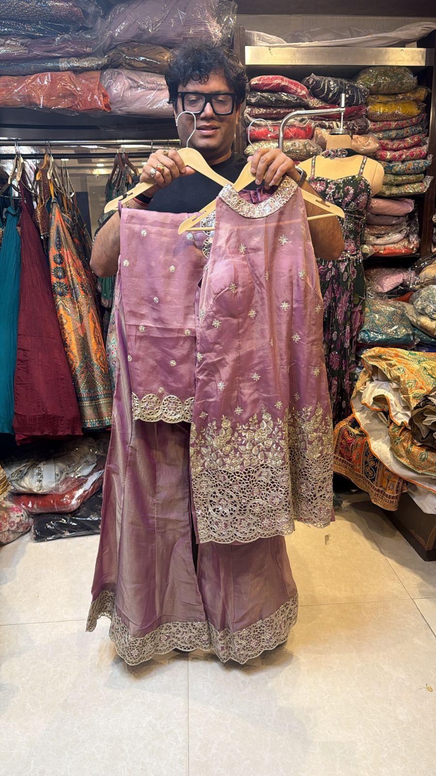 Pure Shimri Fabric Sharara Suit