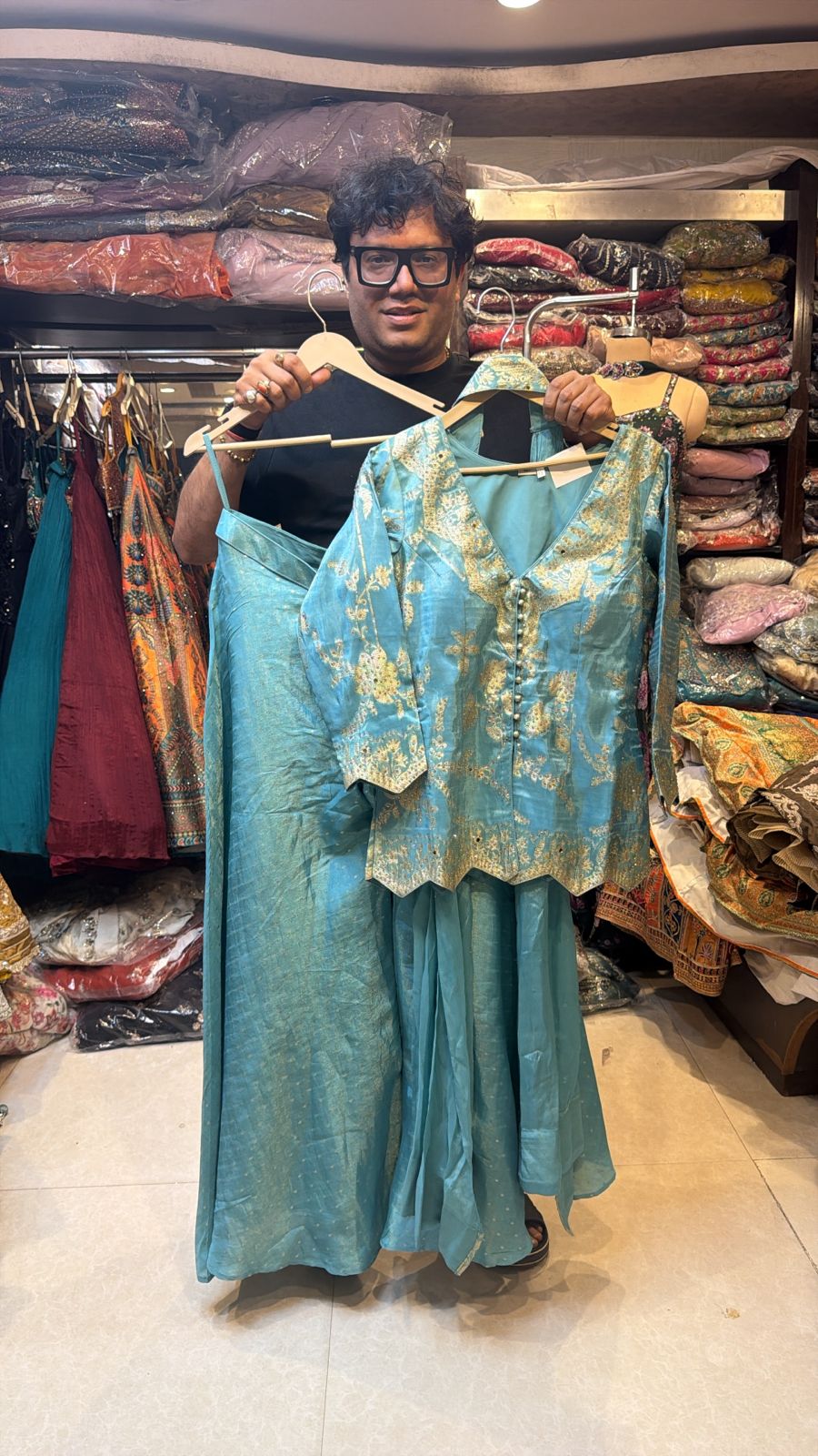 Pure Brocket Sharara Suit