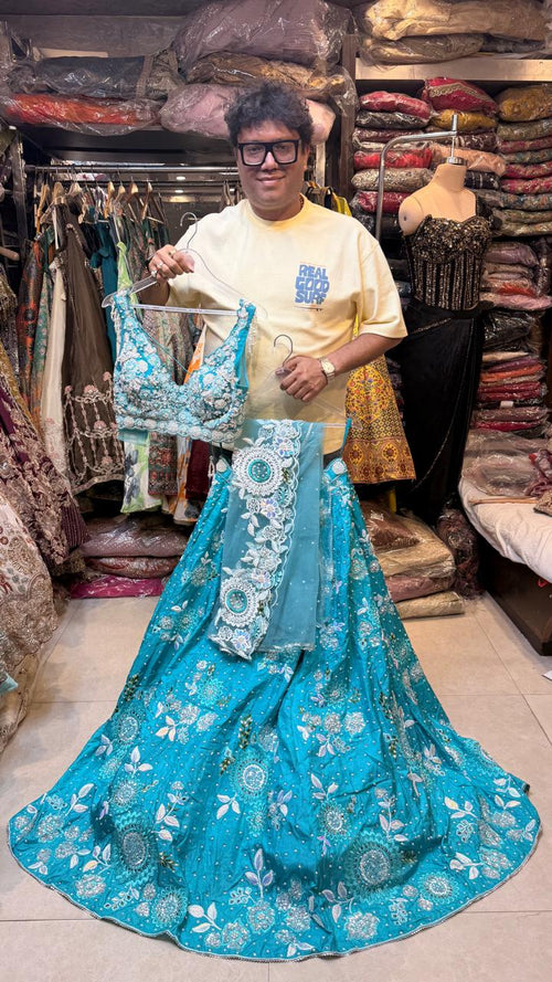 Designer Lehenga With Crap Silk Fabric