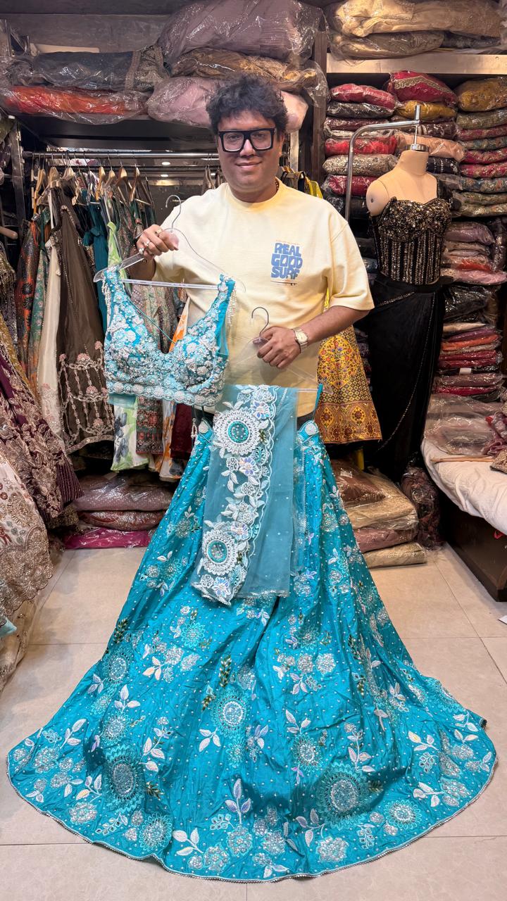 Designer Lehenga With Crap Silk Fabric