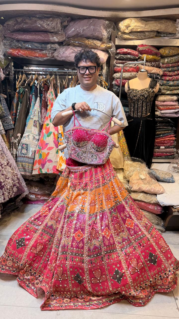 Multicolor Lehenga with Sequance Fabric