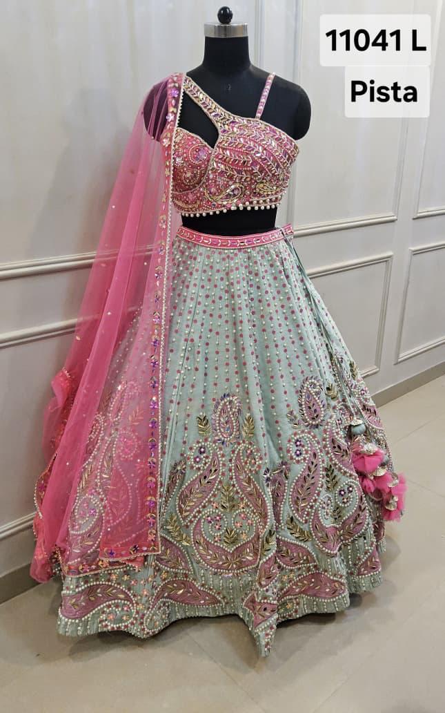 Designer Lehenga Multicolor One side strap