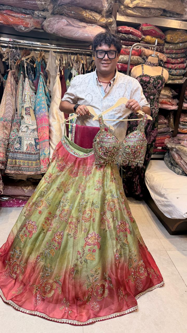Pure Tissue Designer Lehenga